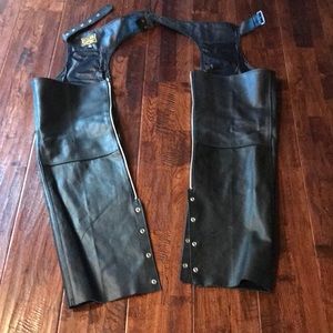 Black leather chaps, like new!